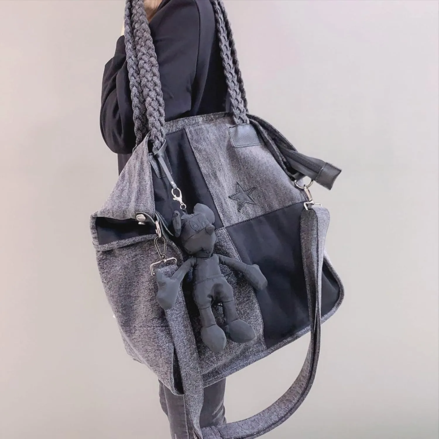 Single shoulder bag female European and American style Oxford bag simple retro portable crossbody bag net cloth bag