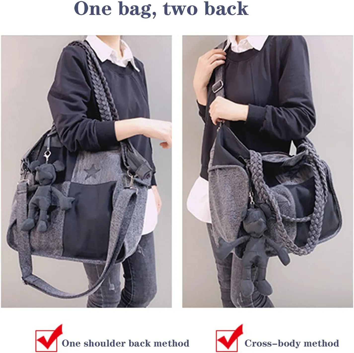 Single shoulder bag female European and American style Oxford bag simple retro portable crossbody bag net cloth bag