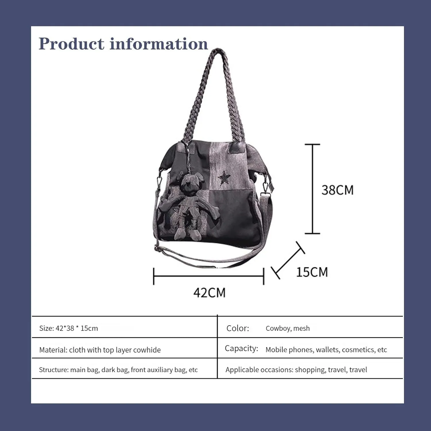 Single shoulder bag female European and American style Oxford bag simple retro portable crossbody bag net cloth bag