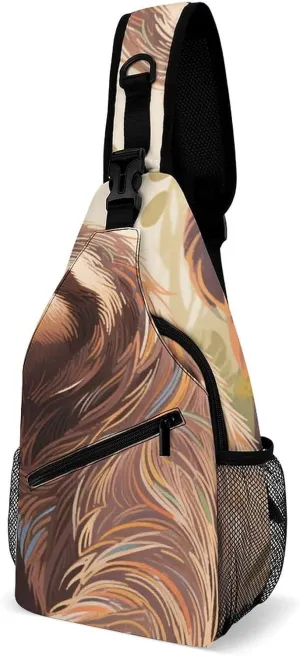 Sling Bag Backpack for Men Women Anti-Theft Multipurpose Casual Carrying Tote Case Crossbody Travel Messenger Bag, Animals Sloth Art Crossbody Sling Backpack