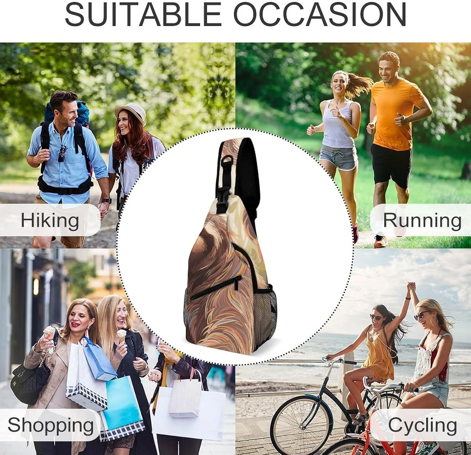 Sling Bag Backpack for Men Women Anti-Theft Multipurpose Casual Carrying Tote Case Crossbody Travel Messenger Bag, Animals Sloth Art Crossbody Sling Backpack