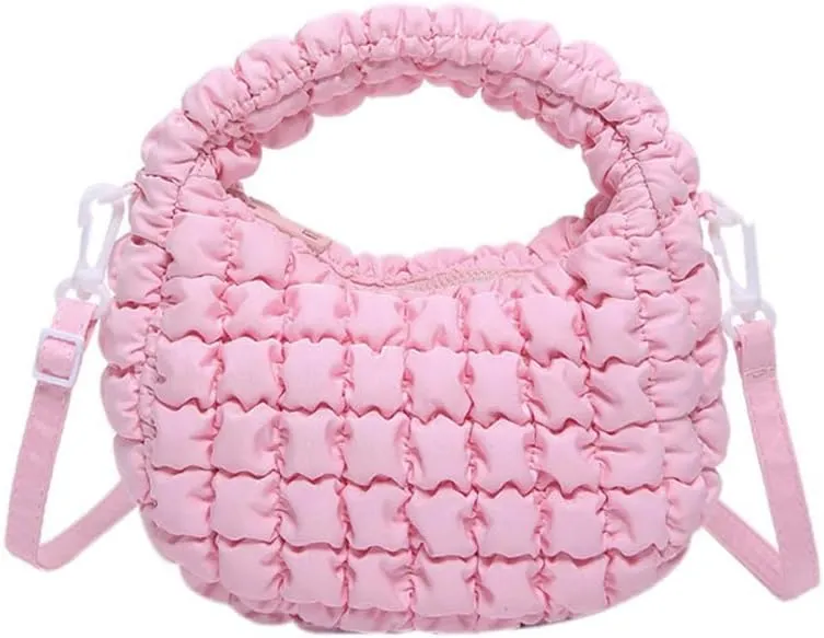 Small Quilted Bubble Bag Lightweight Puffer Handbag Soft Down Cotton Padded Shoulder Crossbody Bag