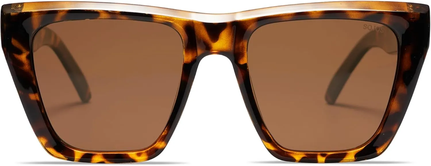 SOJOS Fashion Oversized Square Cat Eye Polarized Sunglasses for Women Trendy Cateye Style Womens Sunglasses SJ2179