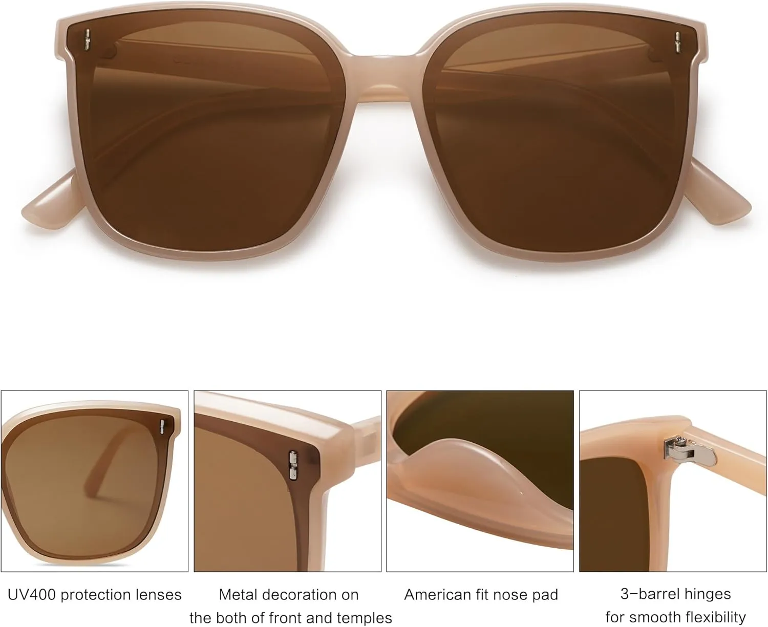 SOJOS Trendy Oversized Sunglasses for Women and Men