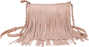 Solene Fringe Crossbody Shoulder Bag with Strap, Tassel Messenger bag, Country Style Western Fringe Purse for Women