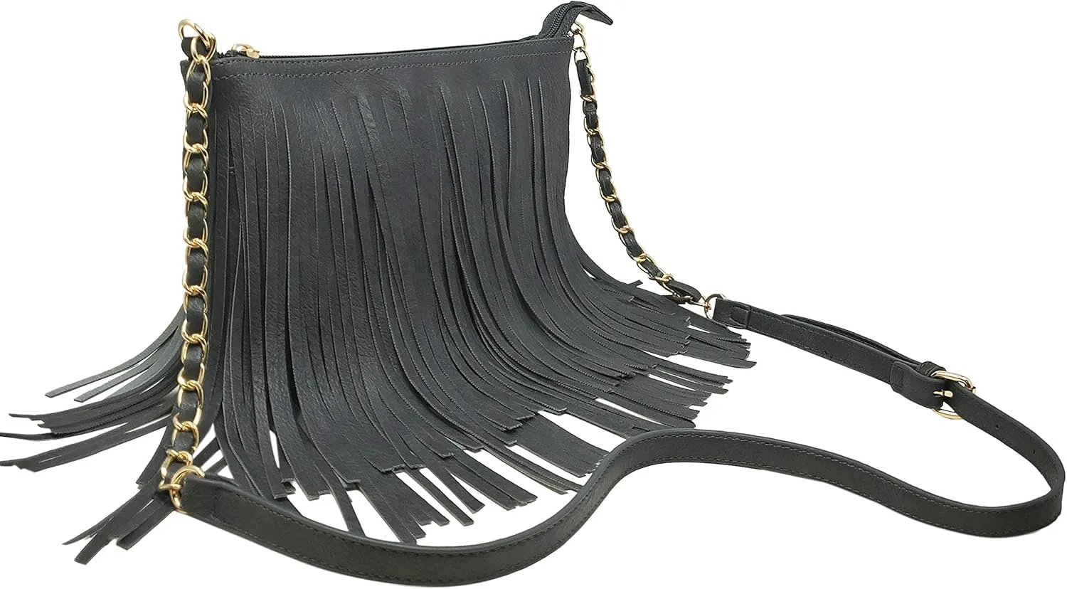 Solene Fringe Crossbody Shoulder Bag with Strap, Tassel Messenger bag, Country Style Western Fringe Purse for Women