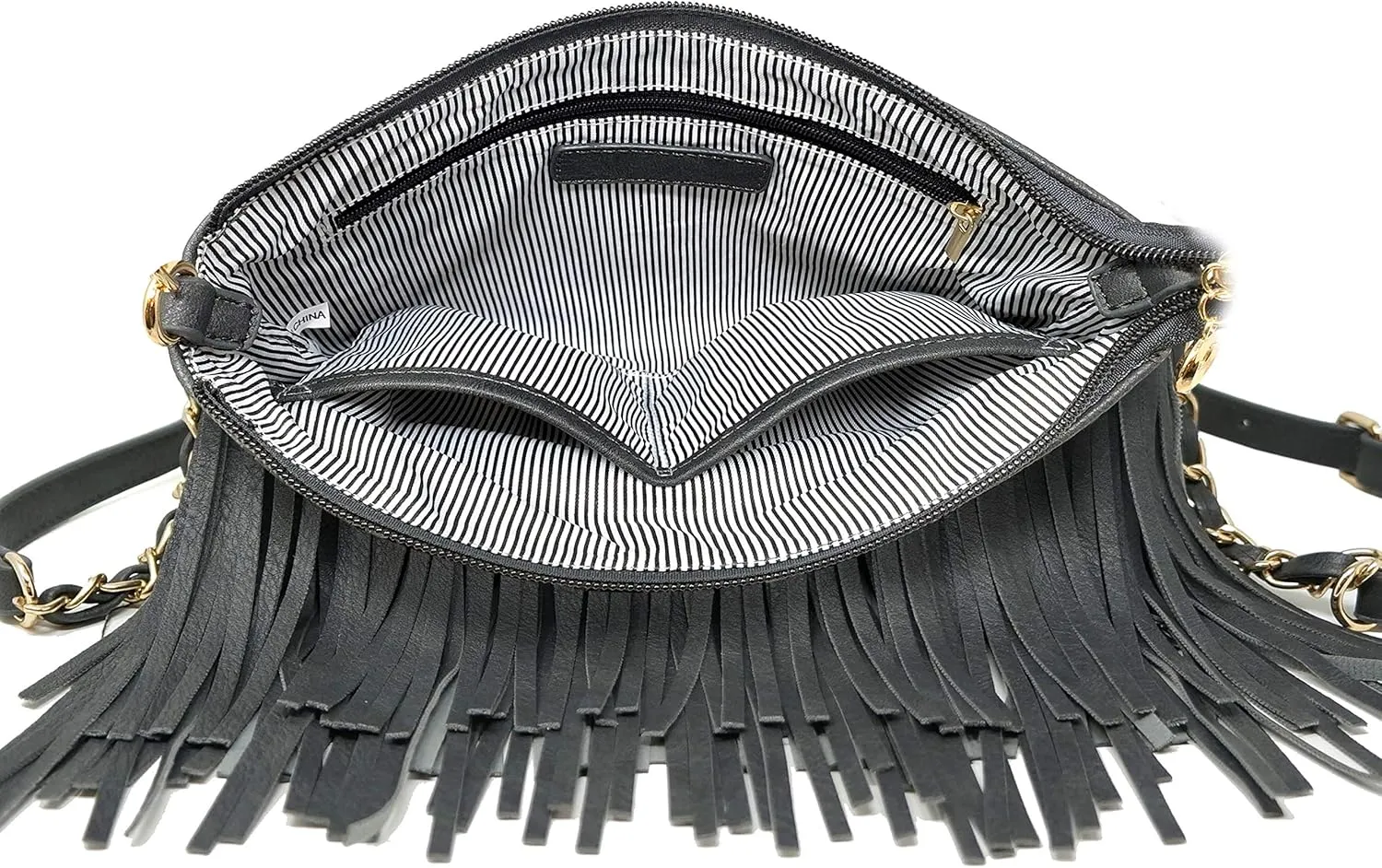 Solene Fringe Crossbody Shoulder Bag with Strap, Tassel Messenger bag, Country Style Western Fringe Purse for Women