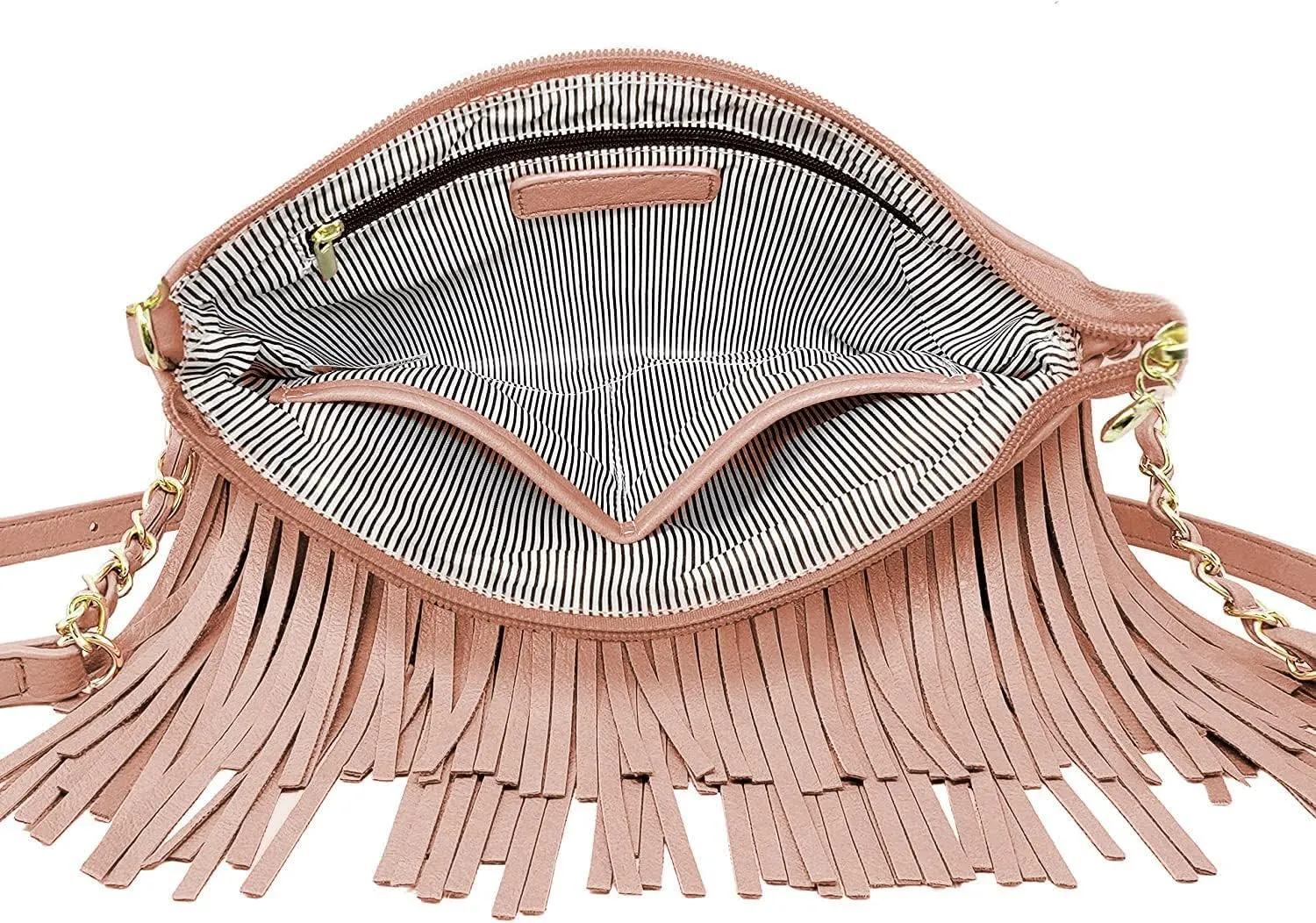 Solene Fringe Crossbody Shoulder Bag with Strap, Tassel Messenger bag, Country Style Western Fringe Purse for Women
