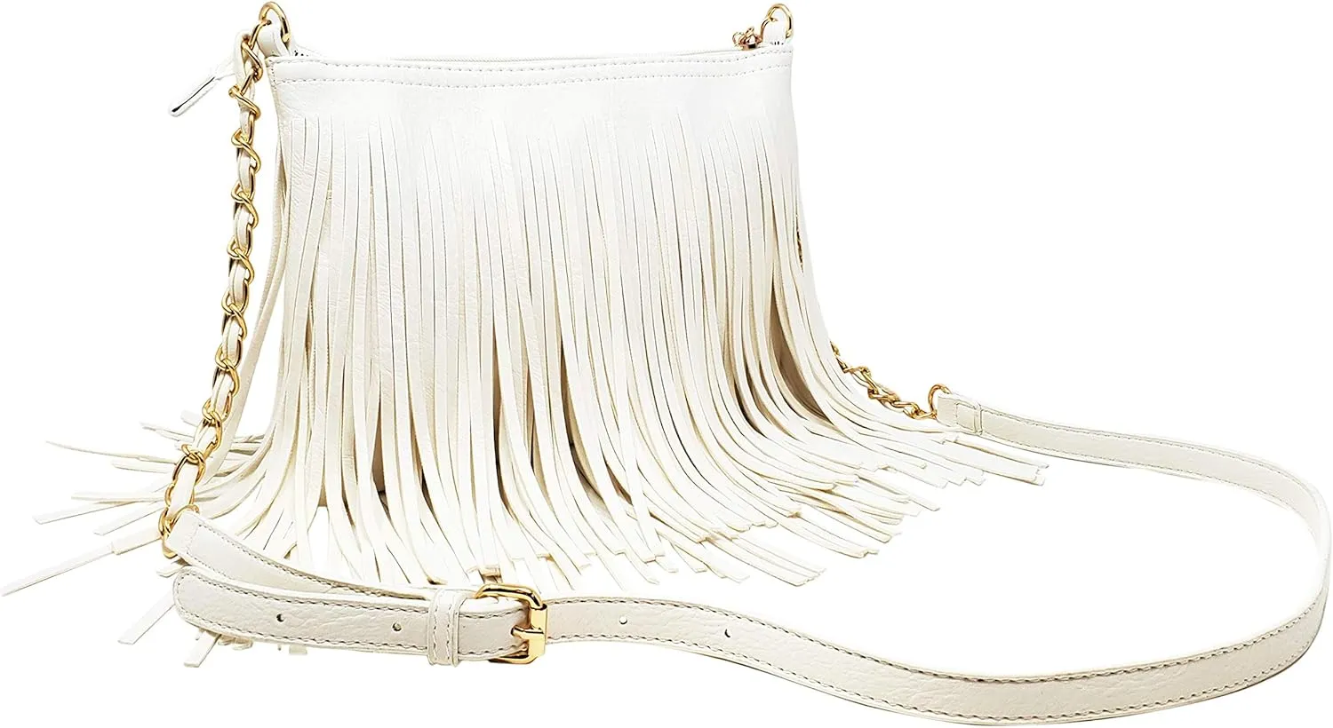 Solene Fringe Crossbody Shoulder Bag with Strap, Tassel Messenger bag, Country Style Western Fringe Purse for Women