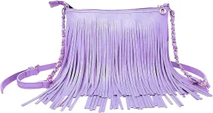 Solene Fringe Crossbody Shoulder Bag with Strap, Tassel Messenger bag, Country Style Western Fringe Purse for Women