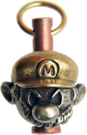 Solid Brass Retro Parachute Cord EDC Pendant Bead DIY Accessories for Paracord Bracelets, Knife Lanyard, Flashlights, Zipper Pull, Knife Pendant w/Clevis Pin (Mario) GY-09