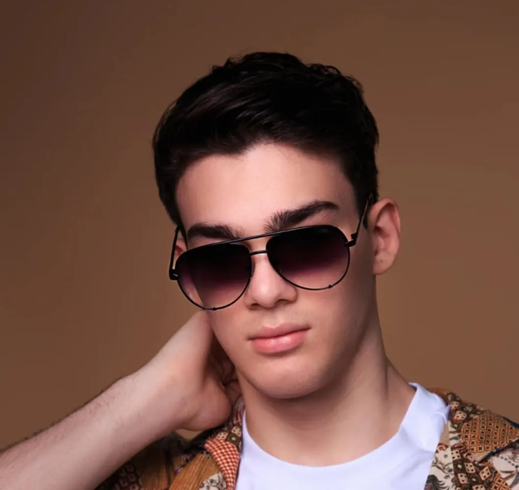 SORVINO Oversized Aviator Sunglasses for Women Men Trendy Retro Bulk Shade Black Faded Sun Glasses Classic UV Protection