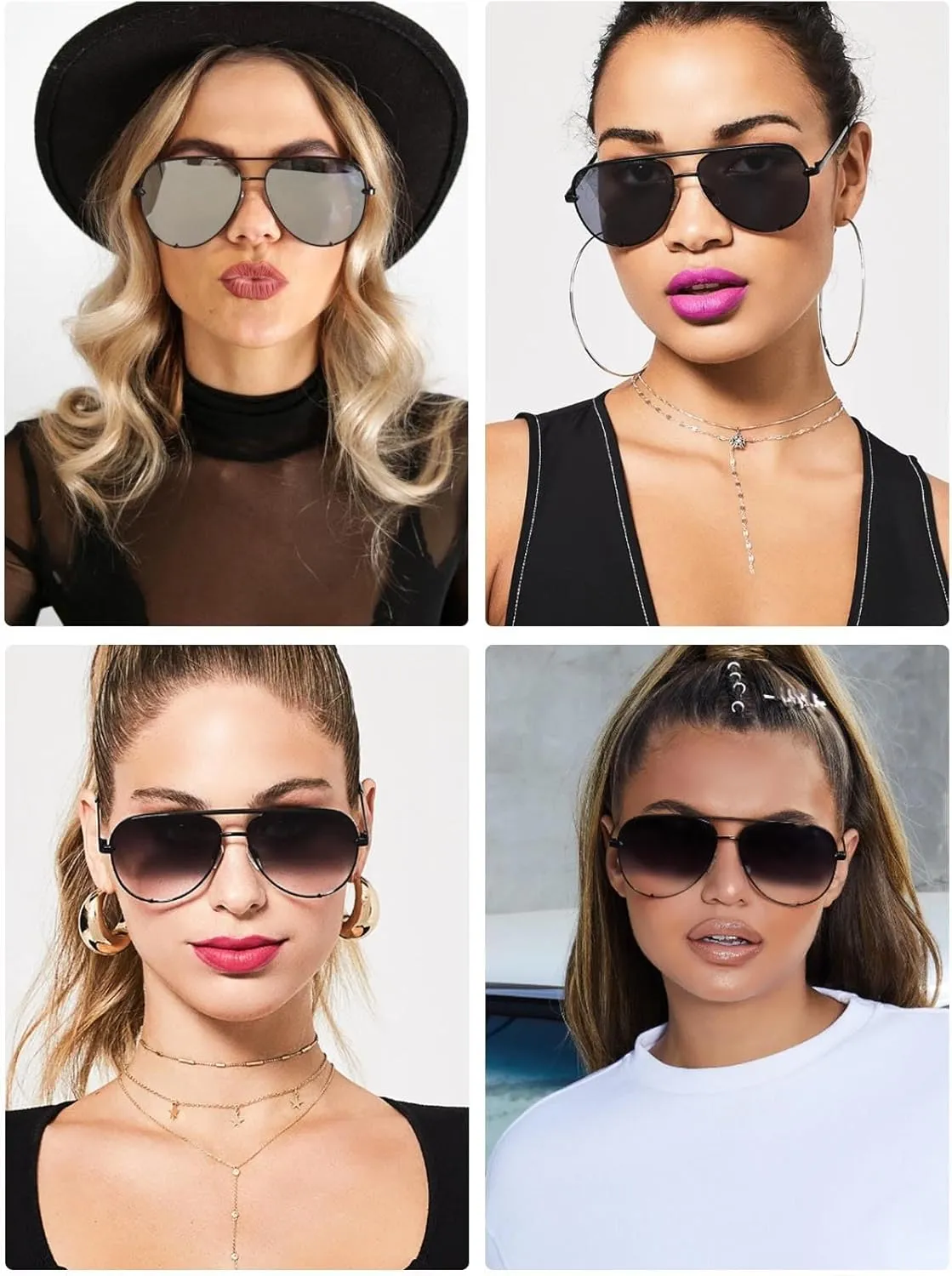 SORVINO Oversized Aviator Sunglasses for Women Men Trendy Retro Bulk Shade Black Faded Sun Glasses Classic UV Protection