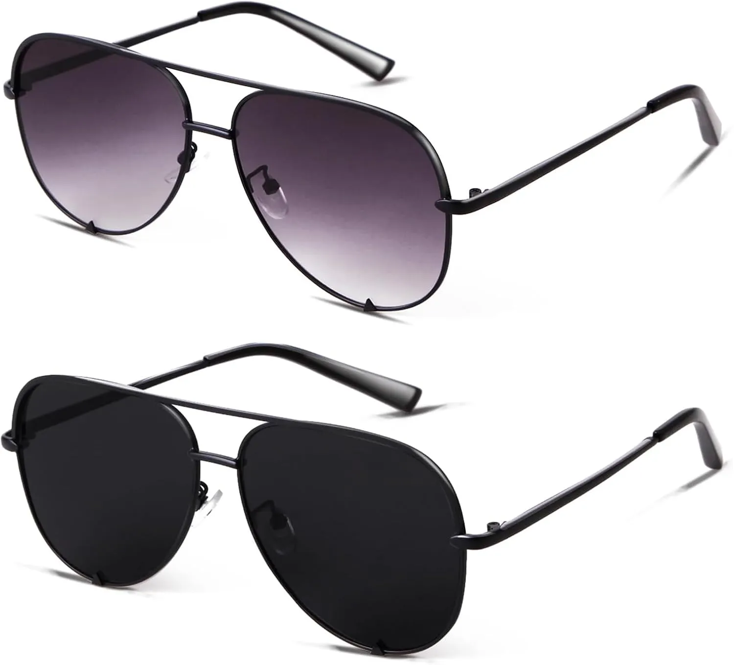 SORVINO Oversized Aviator Sunglasses for Women Men Trendy Retro Bulk Shade Black Faded Sun Glasses Classic UV Protection
