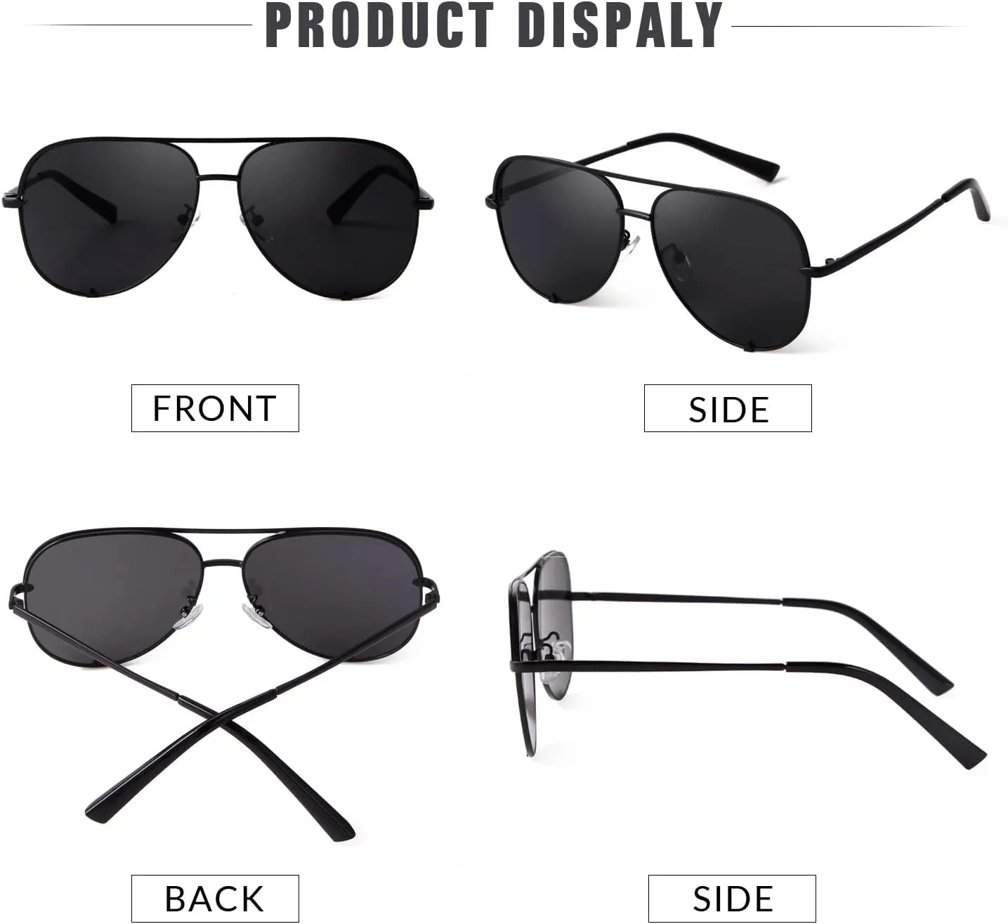 SORVINO Oversized Aviator Sunglasses for Women Men Trendy Retro Bulk Shade Black Faded Sun Glasses Classic UV Protection