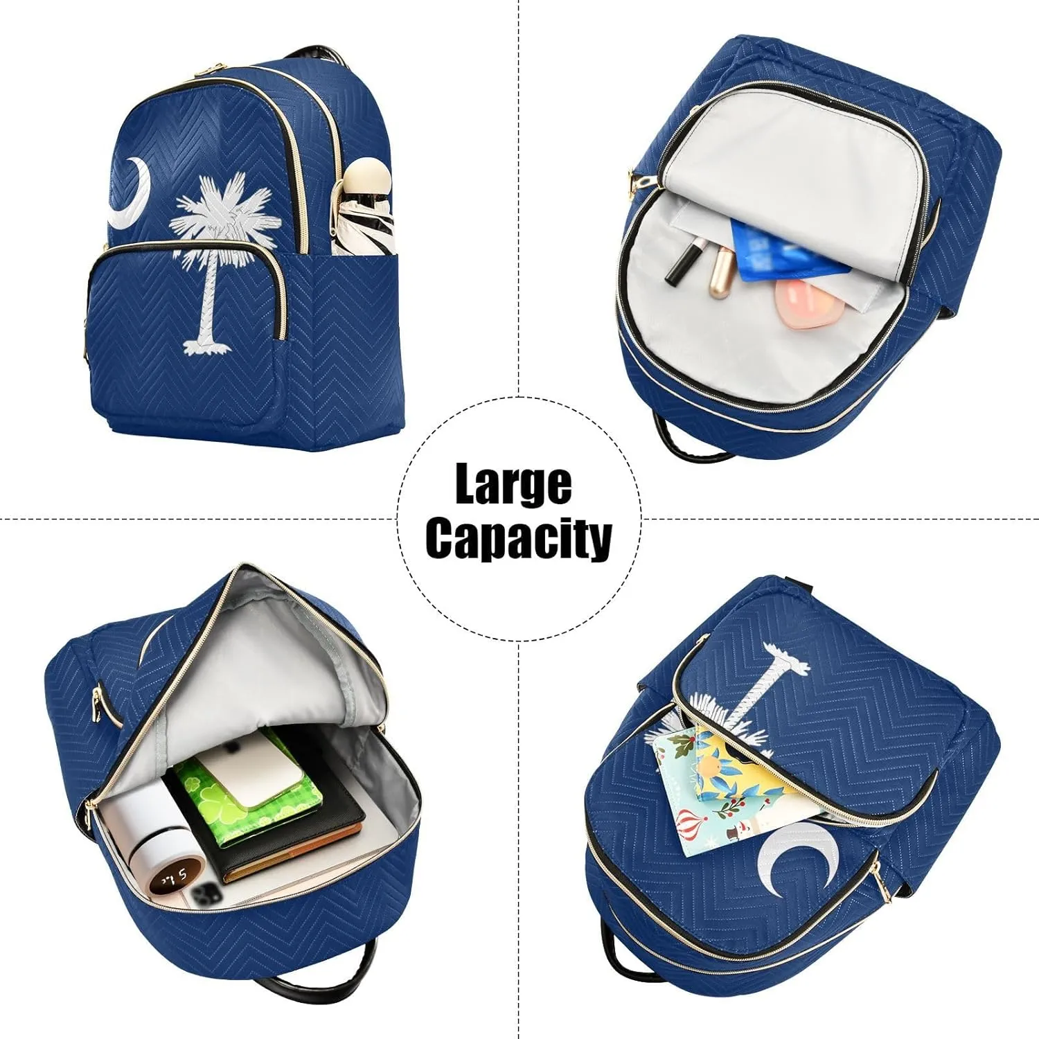 South Carolina Flag Mini Backpack for Women, Travel Backpack Purse for Ladies Fashion Shoulder Bag Daypack Travel Bag