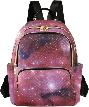 Space Milky Way Galaxy Mini Backpack for Women, Travel Backpack Purse Daypack Shoulder Bag for Ladies