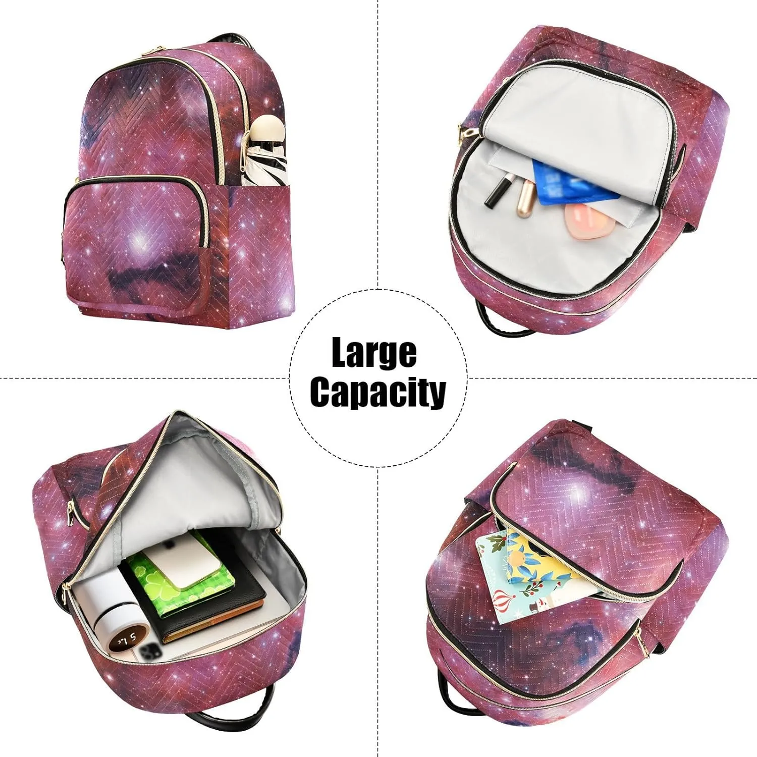 Space Milky Way Galaxy Mini Backpack for Women, Travel Backpack Purse Daypack Shoulder Bag for Ladies