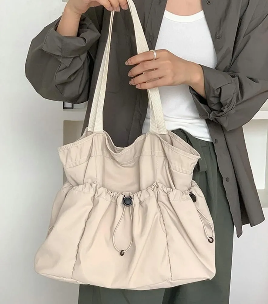 Spacious Travel Companion Women’s Nylon Shoulder Tote with Smart Features