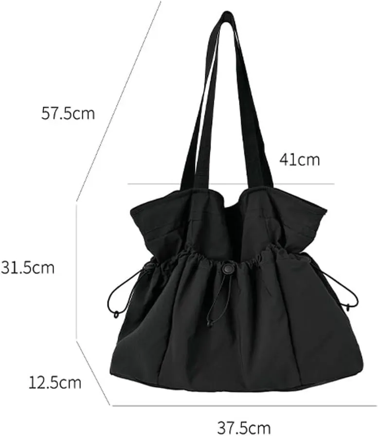 Spacious Travel Companion Women’s Nylon Shoulder Tote with Smart Features