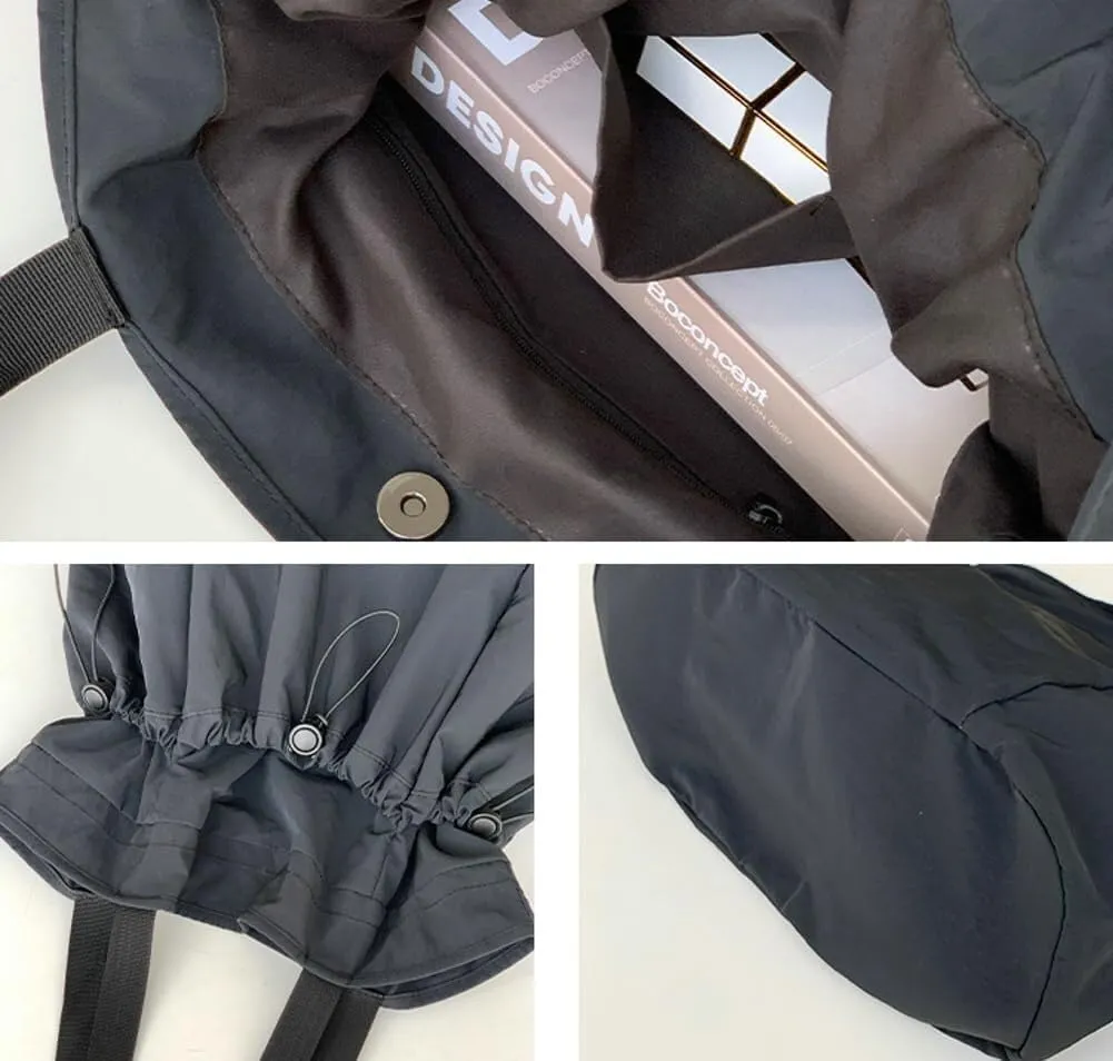 Spacious Travel Companion Women’s Nylon Shoulder Tote with Smart Features
