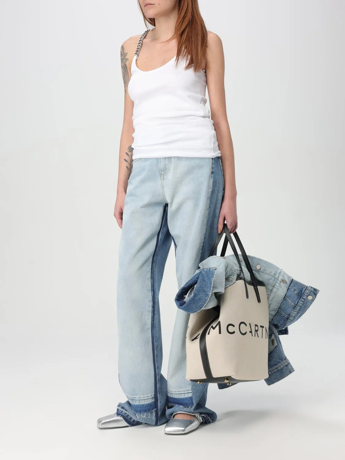 Stella Mccartney Tote Bags Woman Ecru