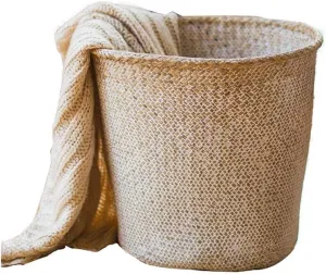 Storage Basket Laundry Basket Rattan Wicker Woen Basket, Storage Shelf Handbag Big Belly Foldable Rattan Display Hampers, for Bathroom Plants Flower Planter Toys Gift