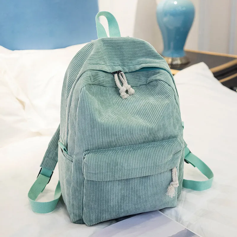 Style Regular Script High Personality Corduroy Backpacks