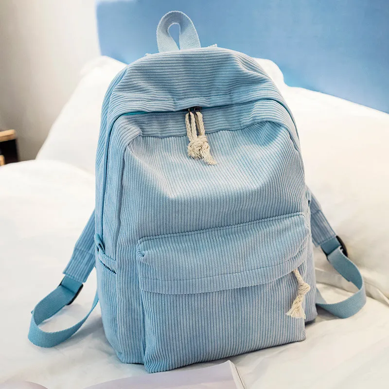 Style Regular Script High Personality Corduroy Backpacks