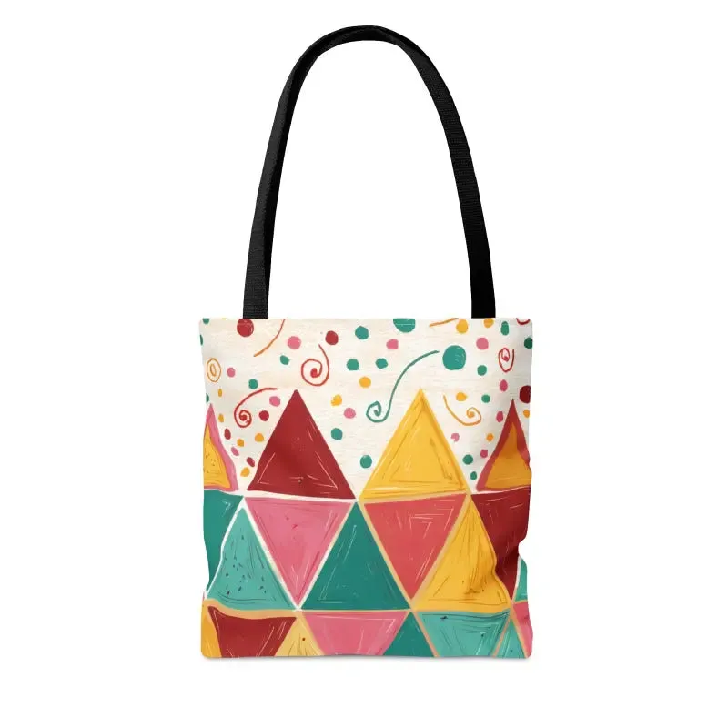 Stylish Chic Tote Bag with Vibrant Triangles