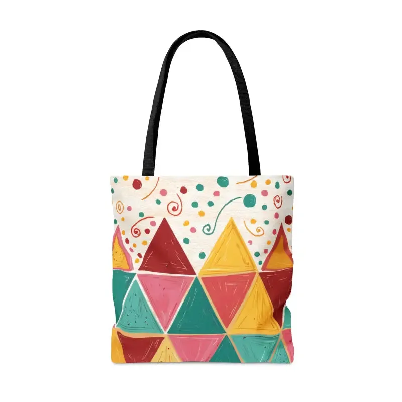 Stylish Chic Tote Bag with Vibrant Triangles