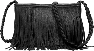 Stylish Fringe Crossbody Bag Bohemian Sling Bag Brown Lightweight Purse Hippie Small Shoulder bagTassel Leather