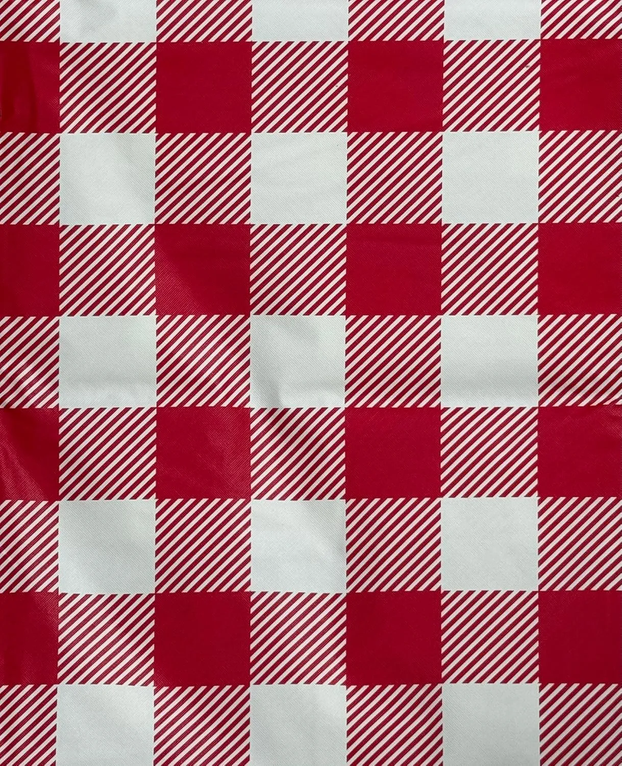 Summer Fun Red and White Checkered Vinyl Flannel Back Tablecloth – Classic Gingham Design – Waterproof, Wipe Clean, Durable Table Cover (52" x 52" Square)