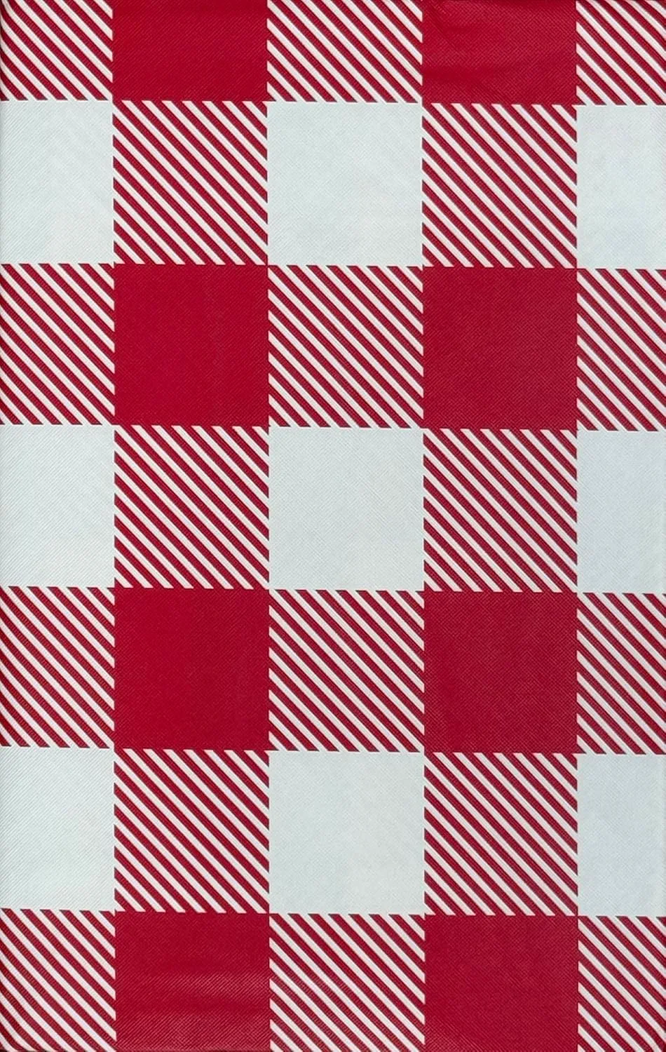 Summer Fun Red and White Checkered Vinyl Flannel Back Tablecloth – Classic Gingham Design – Waterproof, Wipe Clean, Durable Table Cover (52" x 52" Square)