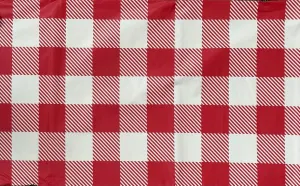 Summer Fun Red and White Checkered Vinyl Flannel Back Tablecloth – Classic Gingham Design – Waterproof, Wipe Clean, Durable Table Cover (52" x 52" Square)