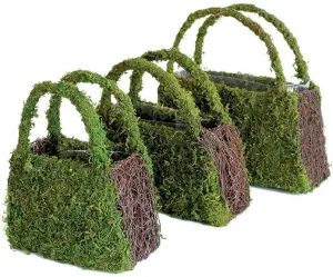 SuperMoss (55505) Beaumont Wicker Purse, Wicker Sides, Set of 3