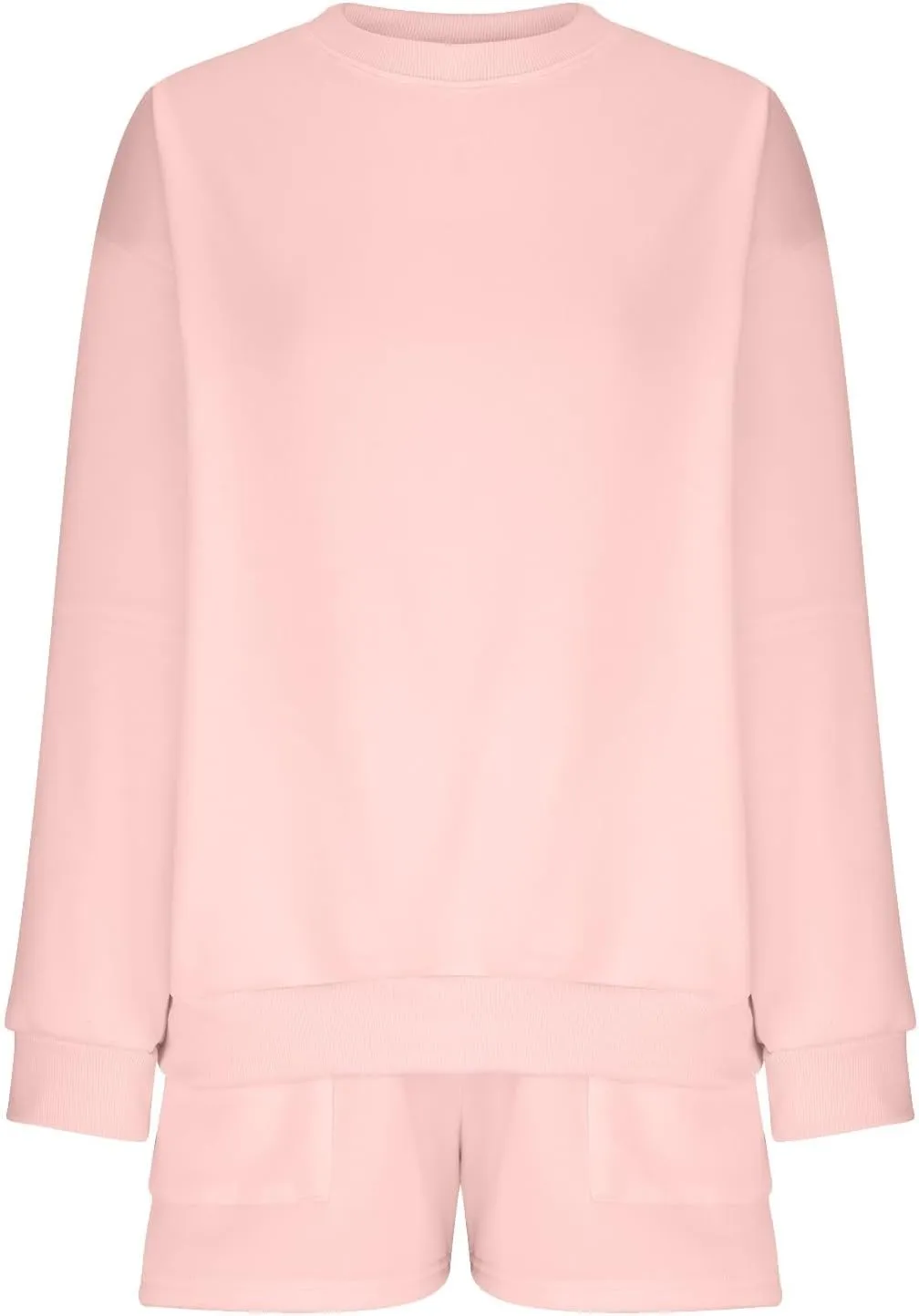 Sweatsuits For Women Set 2 Piece Outfit Long Sleeve Crewneck Sweatshirt With Shorts Matching Lounge Set Tracksuit