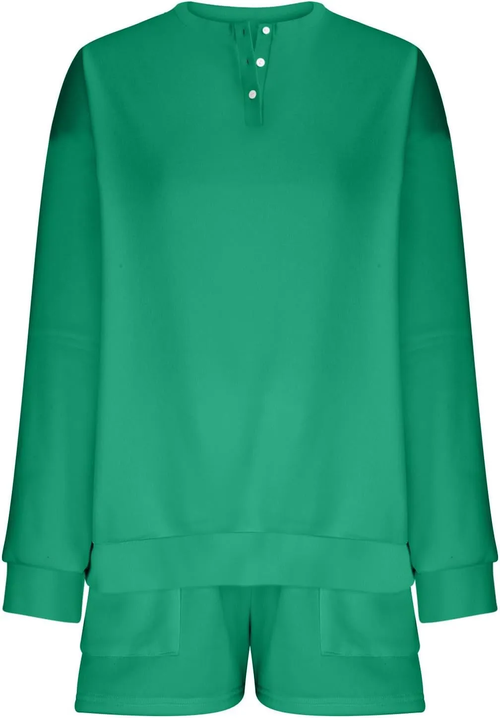 Sweatsuits For Women Set 2 Piece Outfits Oversized Long Sleeve Crewneck Sweatshirt & Lounge Shorts Matching Tracksuit