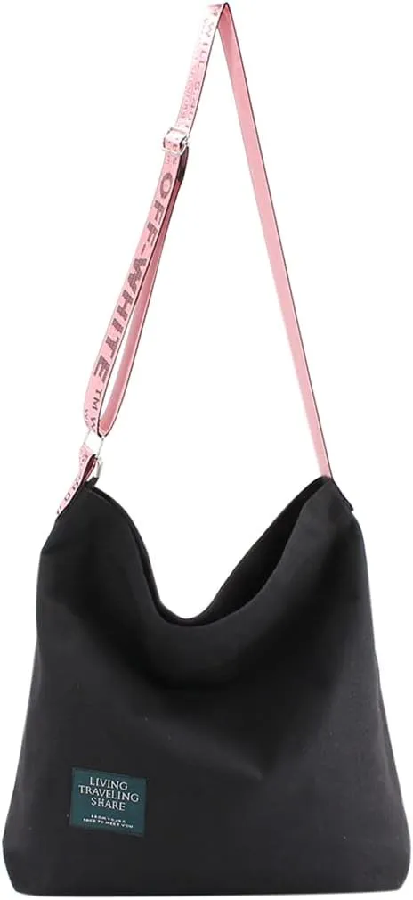 TANOSII Canvas Tote Bag Womens Hobo Handbag Casual Shoulder Bag Shopping Bag Large Size Crossbody Bag