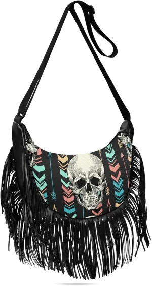 Tassel Crossbody Bag Women Fringe Boho Handbag Hippie Purse Vintage '70s Daily Bag