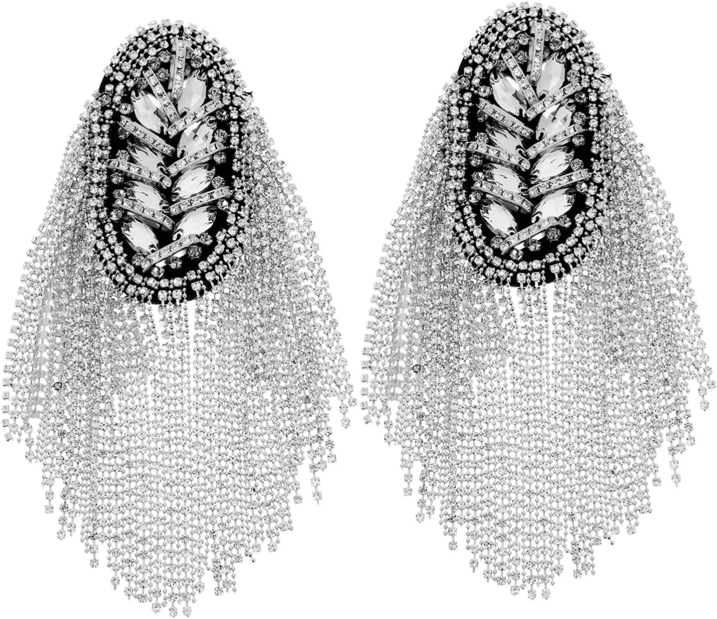 Tassel Shoulder Epaulettes Chain Fashionable Metal Decorative Shoulder Patches for Costumes