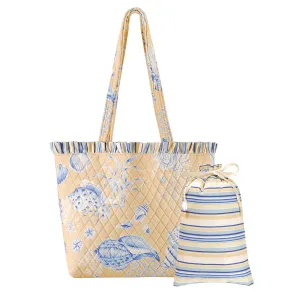 Taupe Shells Beach Bag