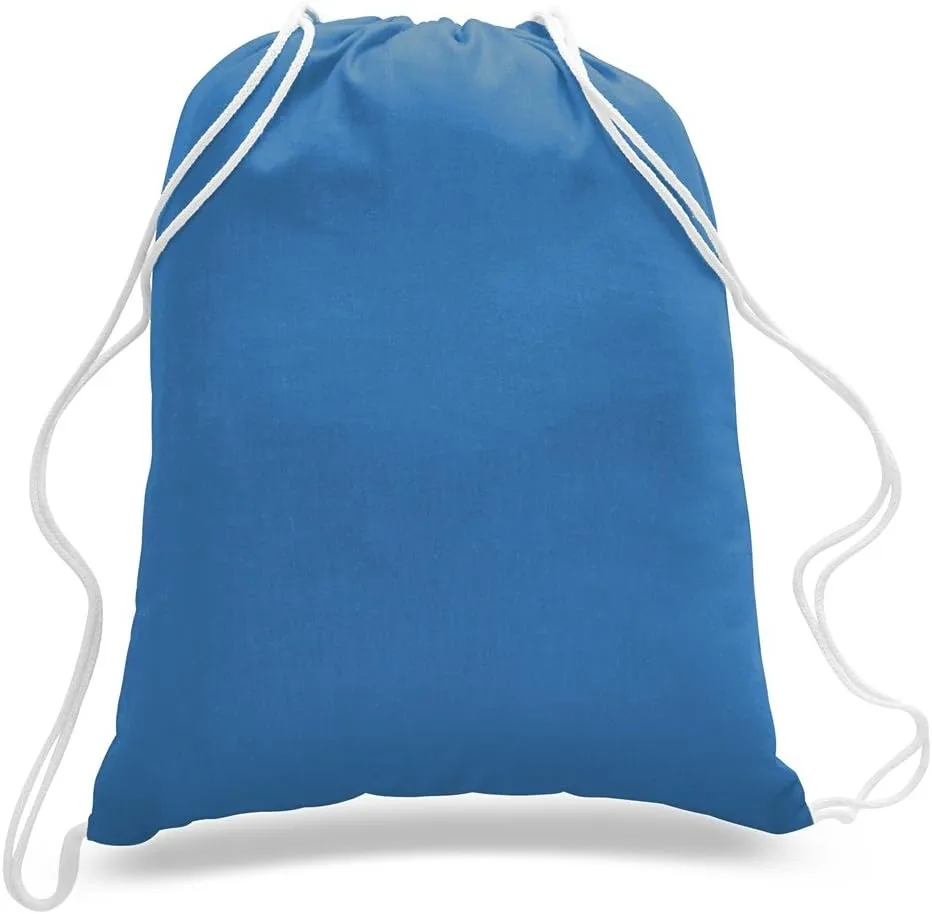TBF 12 Pack Bulk Cotton Canvas Drawstring Backpack Bags (14" W x 18" H) - Perfect for DIY, Crafts, Events & More