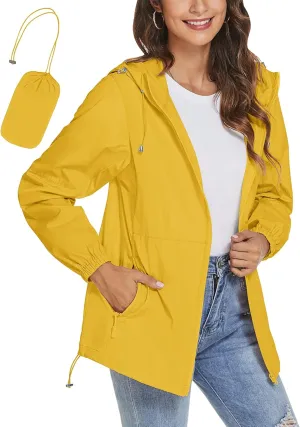 TCOT Womens Rain Jackets Waterproof Windbreaker Jackets lightweight Portable Rain Coat