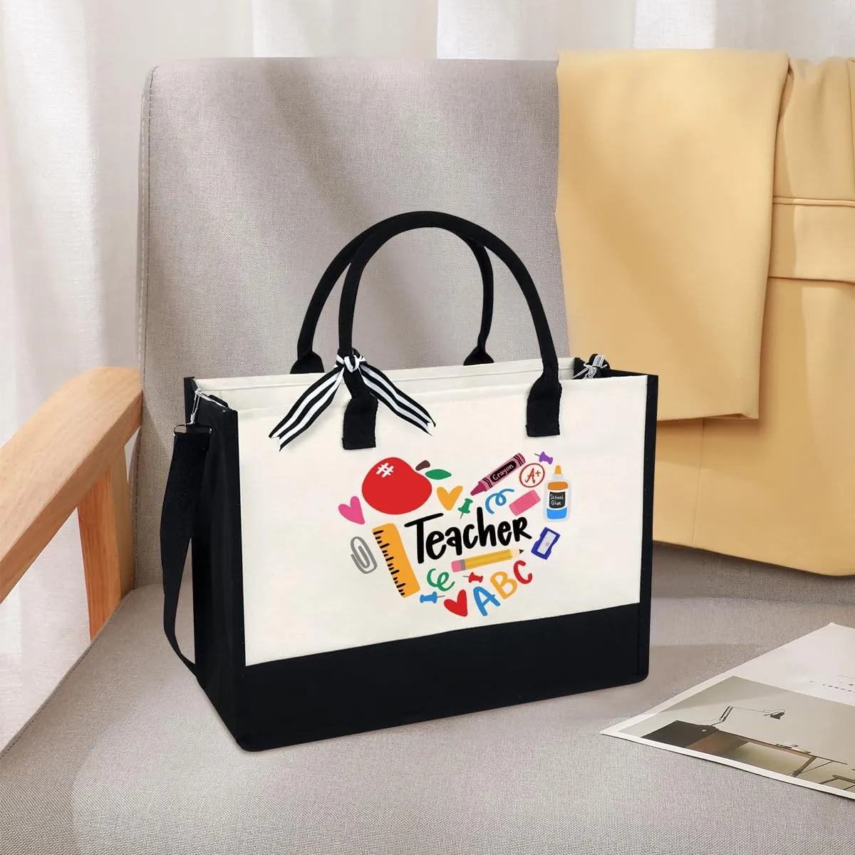 Teacher Appreciation Gifts for Women,Teachers Day,Teachers Must Have,Teacher Birthday Gifts,Christmas Gift for teahcer,Thank You Gift,Tote Bag for Women