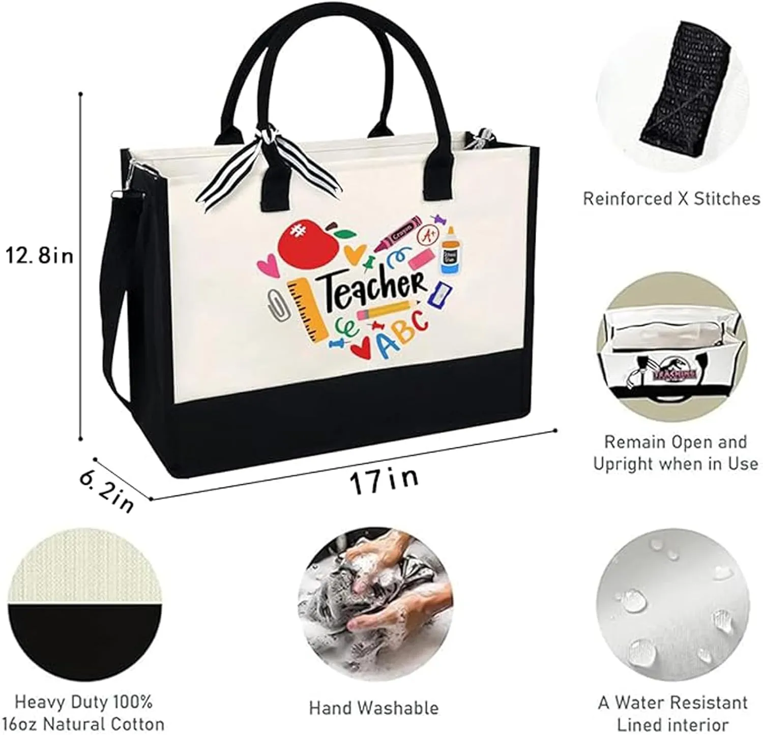 Teacher Appreciation Gifts for Women,Teachers Day,Teachers Must Have,Teacher Birthday Gifts,Christmas Gift for teahcer,Thank You Gift,Tote Bag for Women