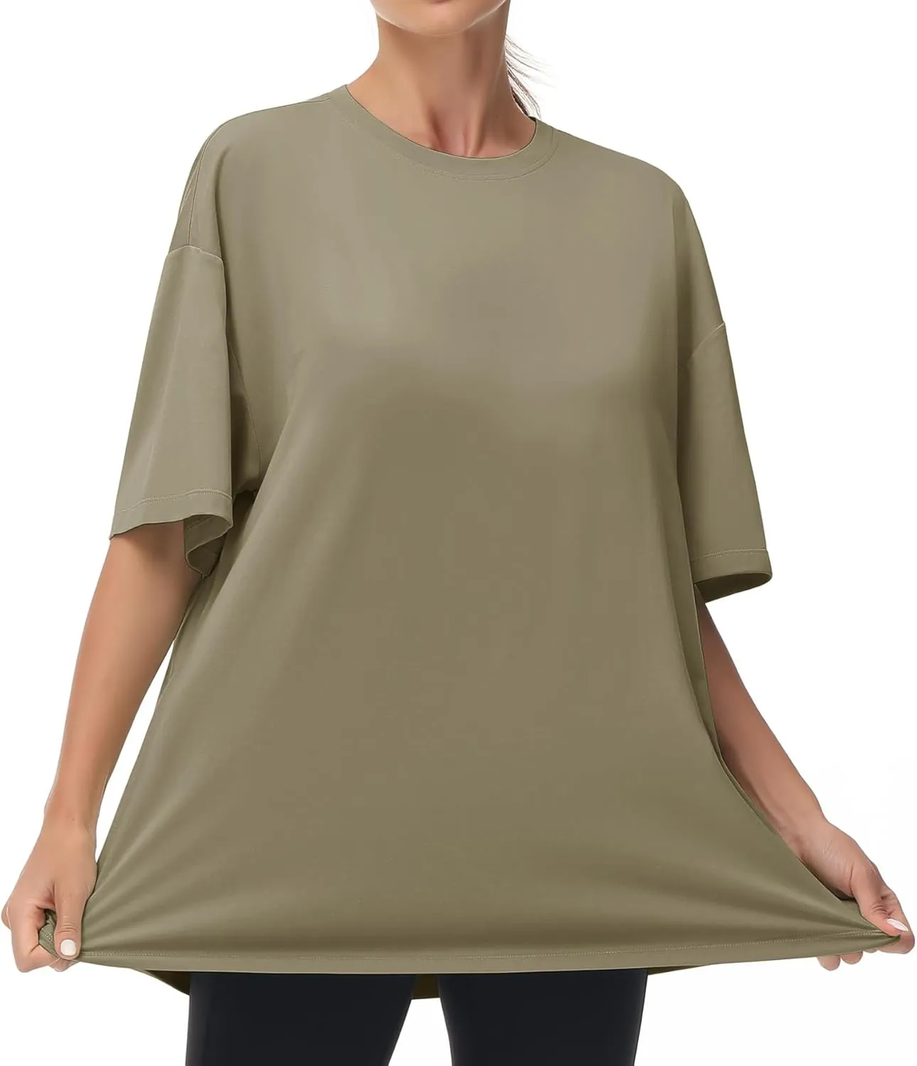 THE GYM PEOPLE Women's Casual Oversized T-Shirts Summer Crewneck Short Sleeve Workout Basic Tee Tops
