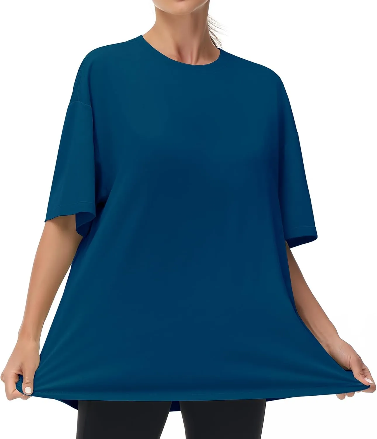 THE GYM PEOPLE Women's Casual Oversized T-Shirts Summer Crewneck Short Sleeve Workout Basic Tee Tops