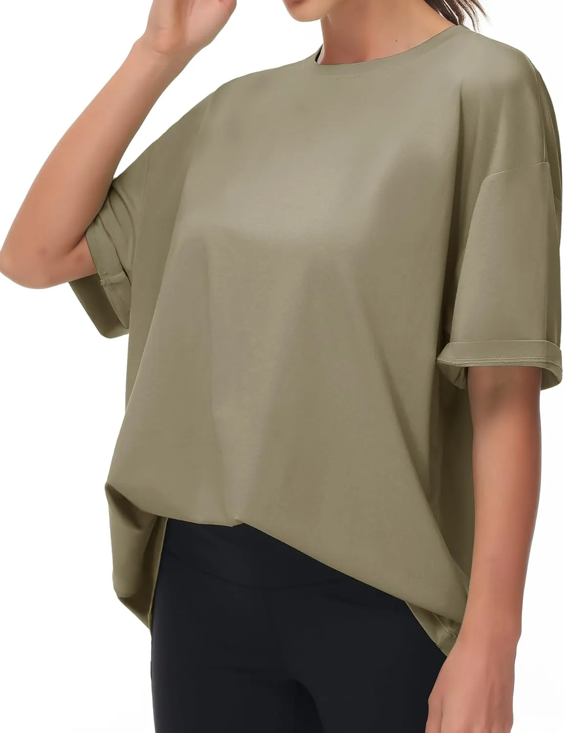 THE GYM PEOPLE Women's Casual Oversized T-Shirts Summer Crewneck Short Sleeve Workout Basic Tee Tops