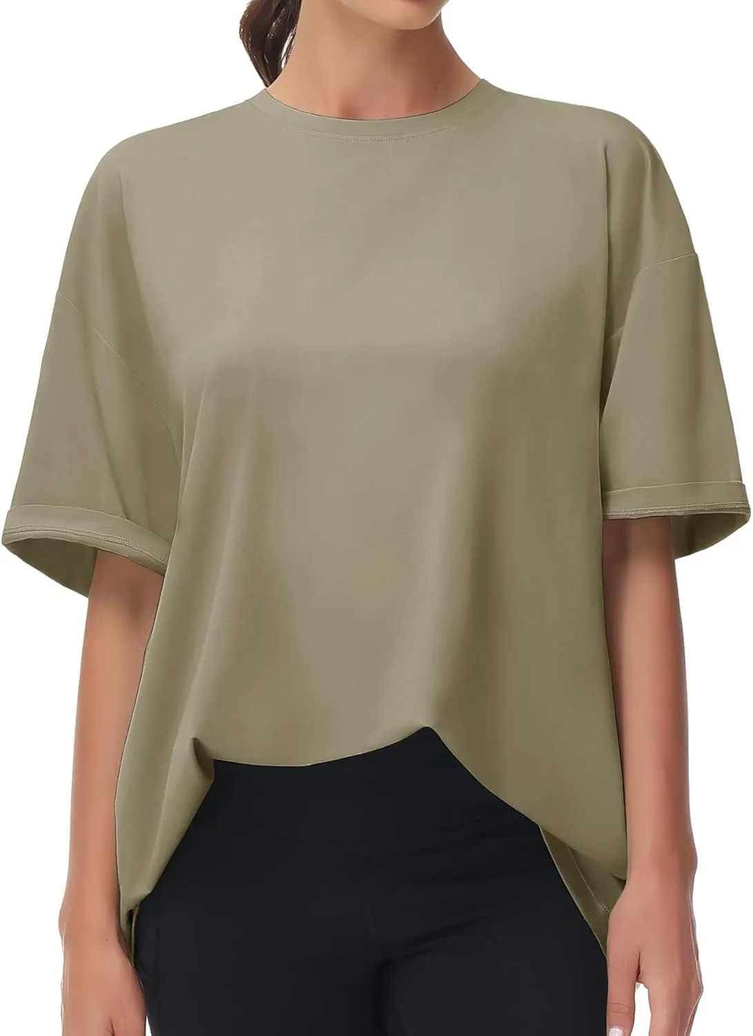 THE GYM PEOPLE Women's Casual Oversized T-Shirts Summer Crewneck Short Sleeve Workout Basic Tee Tops